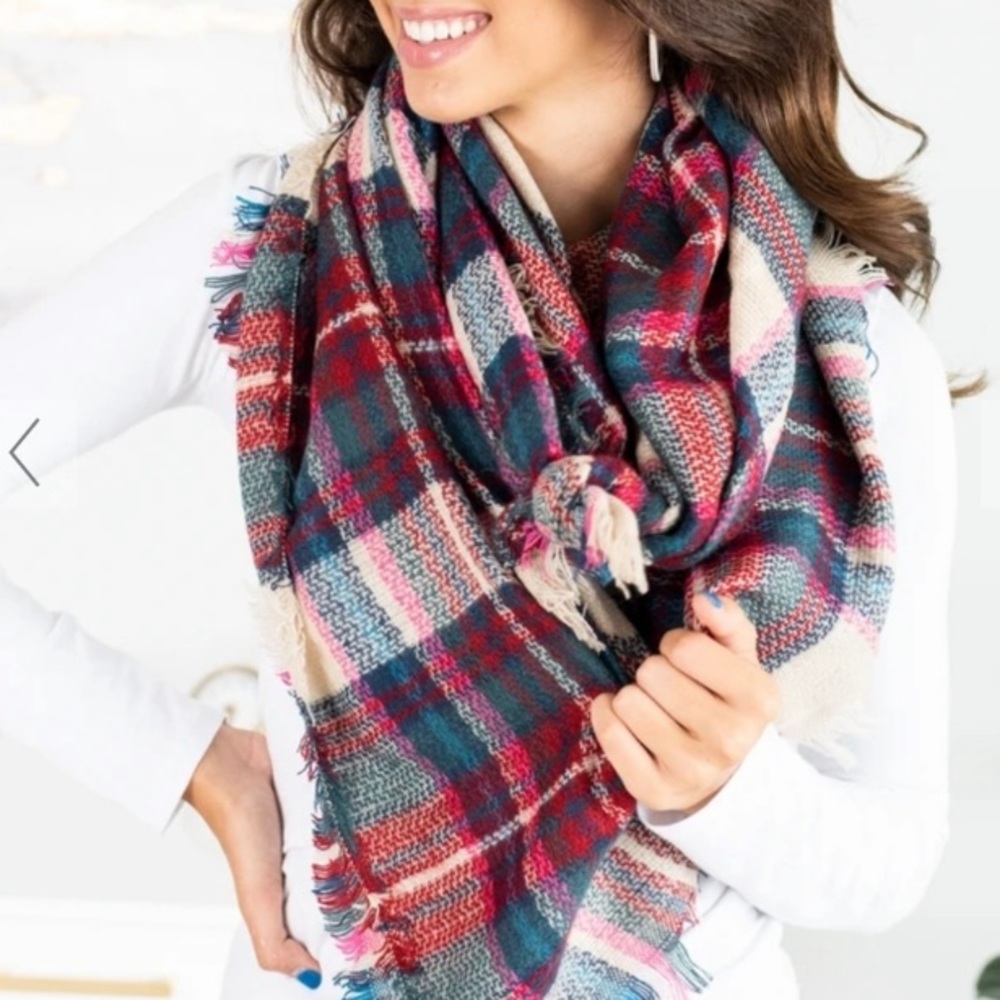 Oversized Soft Plaid Tartan Blanket Scarf